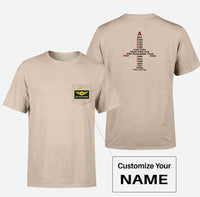 Thumbnail for Airplane Shape Aviation Alphabet Designed Pocket T-Shirts