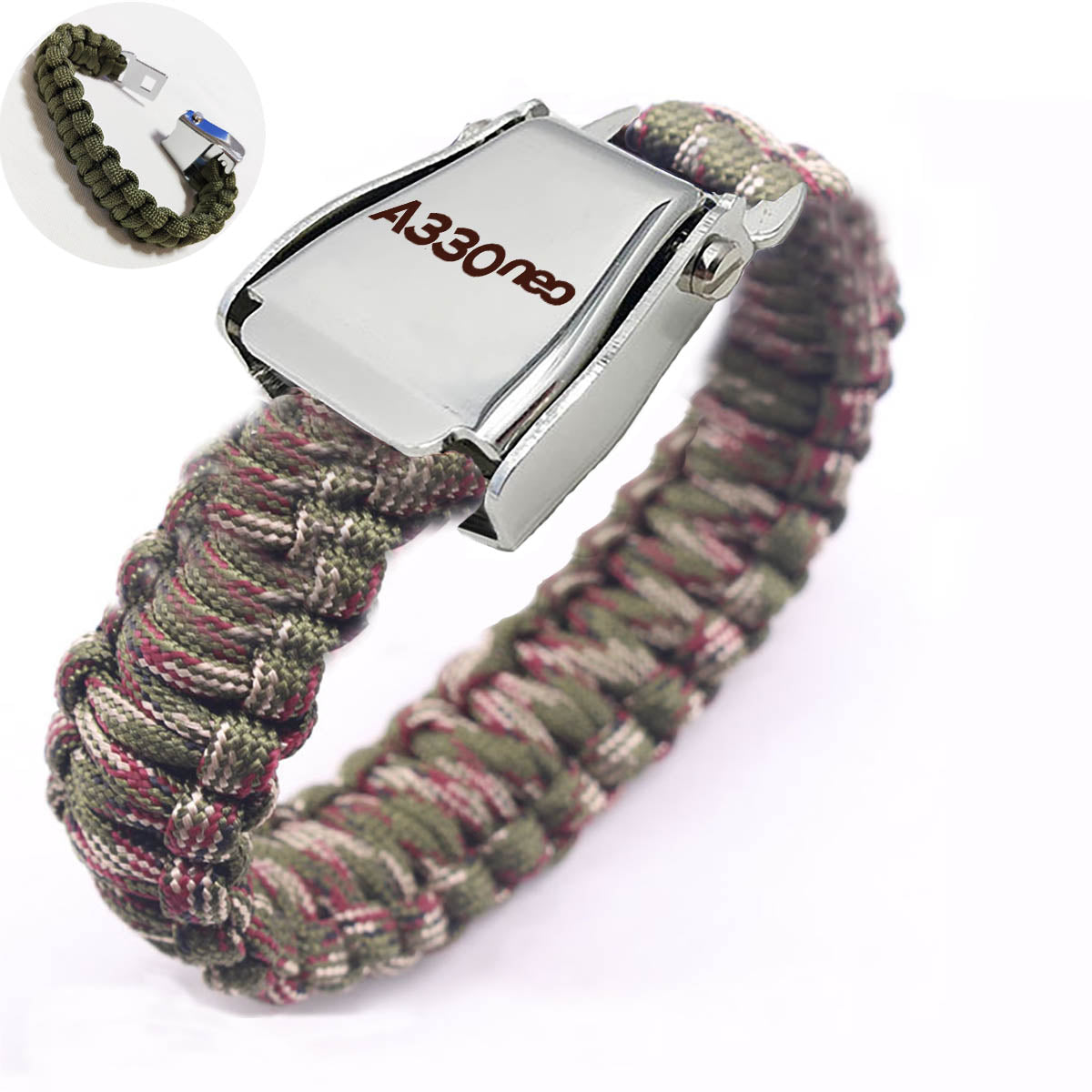 A330neo & Text Design Airplane Seat Belt Bracelet