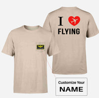 Thumbnail for I Love Flying Designed Pocket T-Shirts