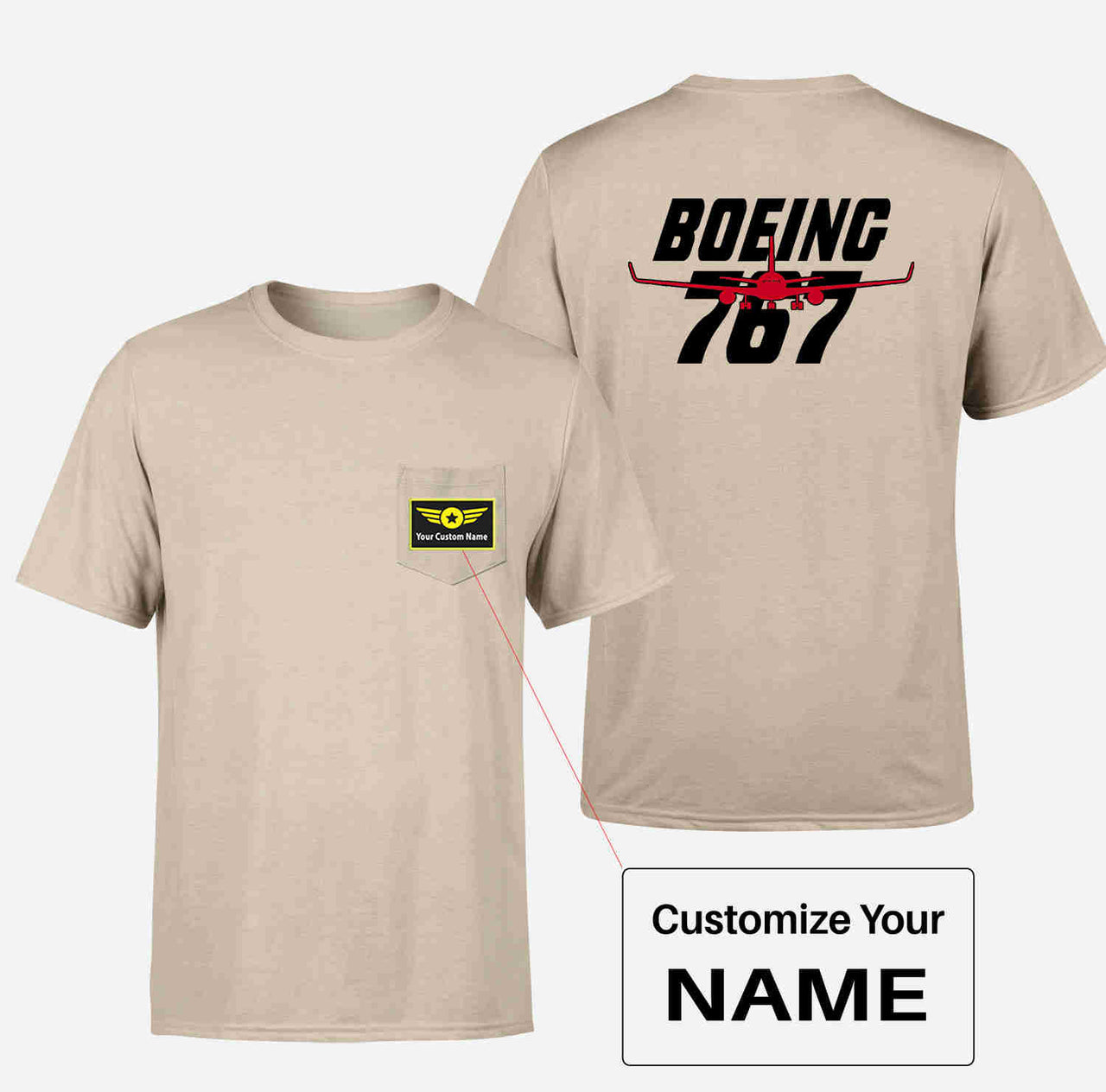 Amazing Boeing 767 Designed Pocket T-Shirts