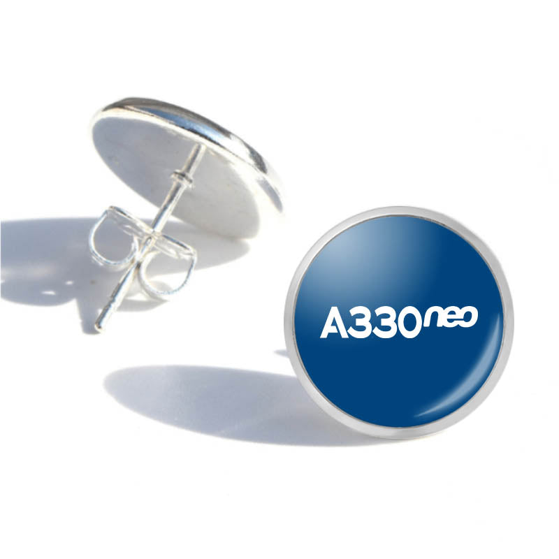 A330neo & Text Designed Stud Earrings