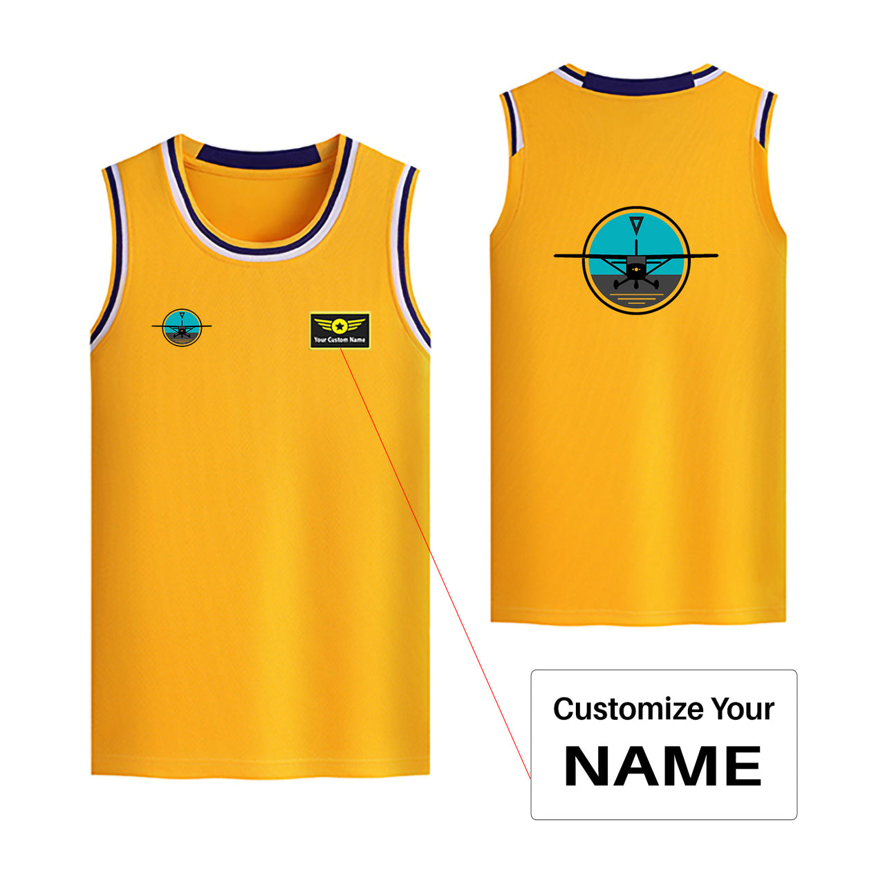 Cessna & Gyro Designed Basketball Style Sports Tank Tops