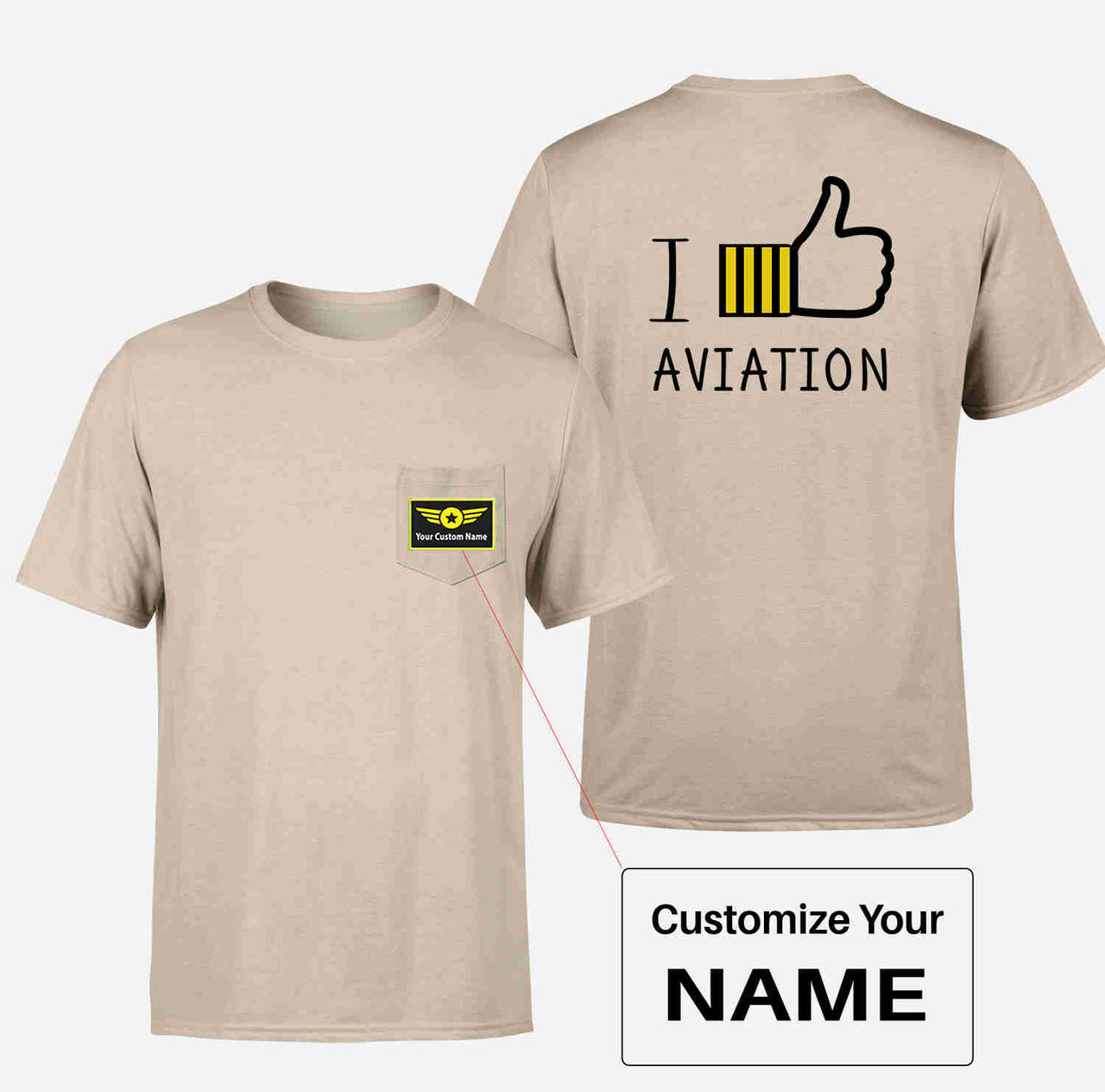 I Like Aviation Designed Pocket T-Shirts