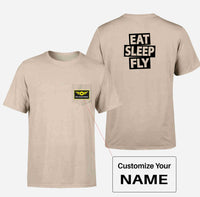 Thumbnail for Eat Sleep Fly Designed Pocket T-Shirts