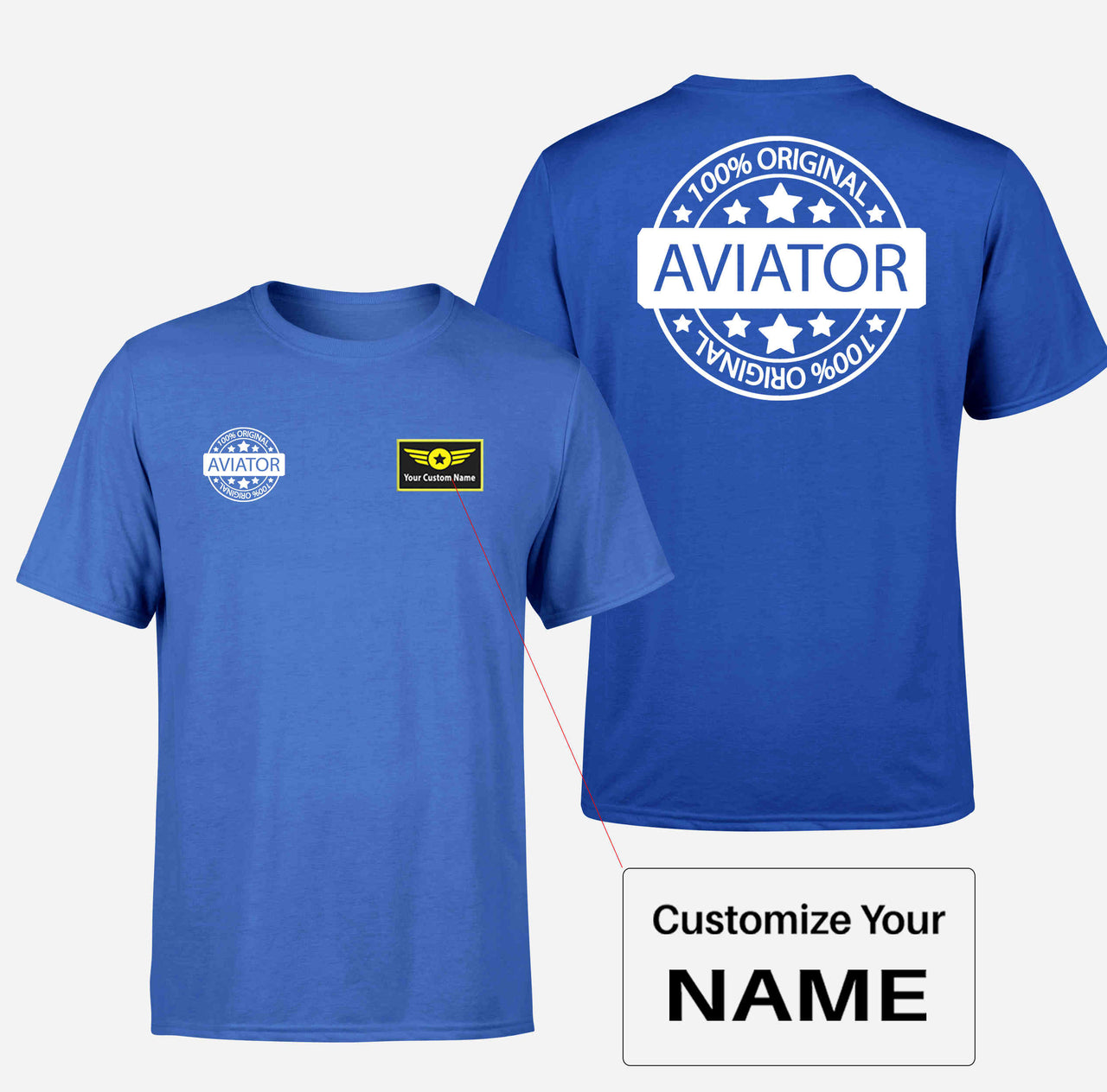 100 Original Aviator Designed Double-Side T-Shirts