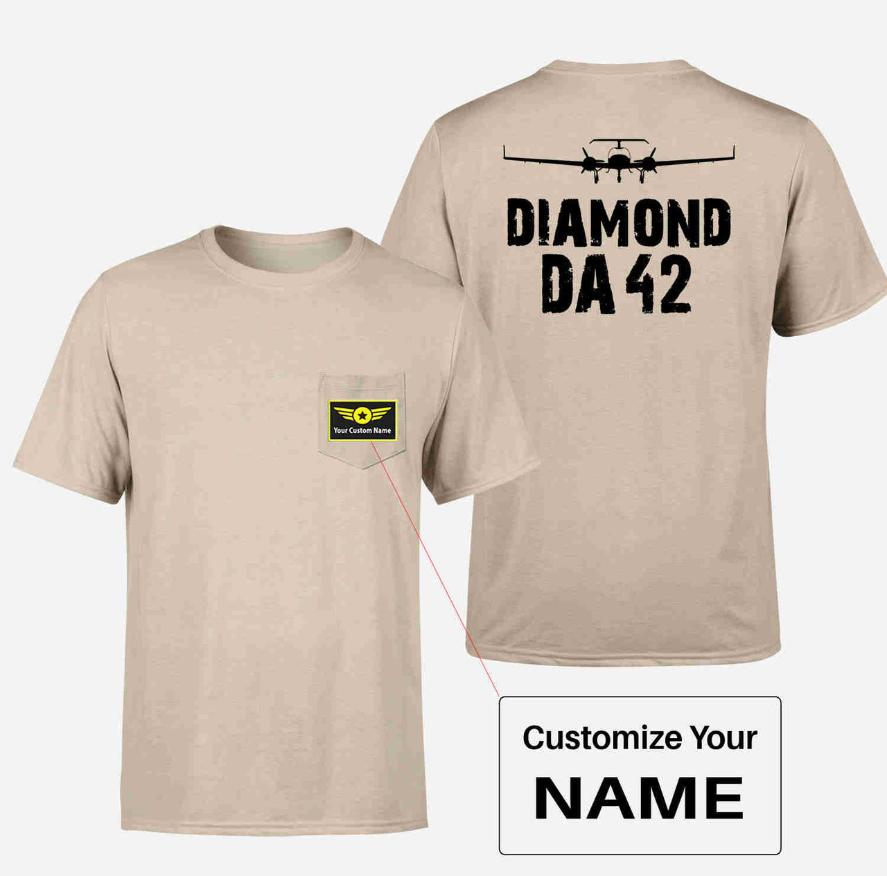 Diamond DA42 & Plane Designed Pocket T-Shirts