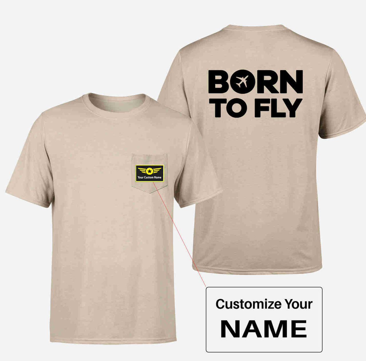 Born To Fly Special Designed Pocket T-Shirts