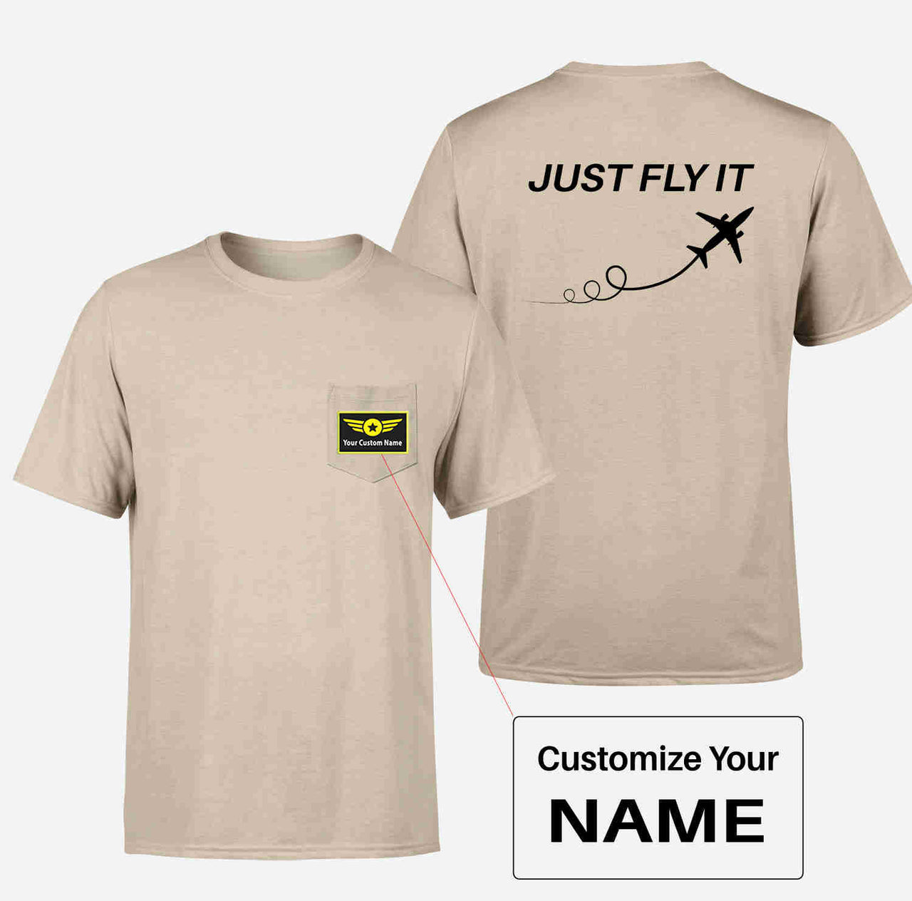 Just Fly It Designed Pocket T-Shirts