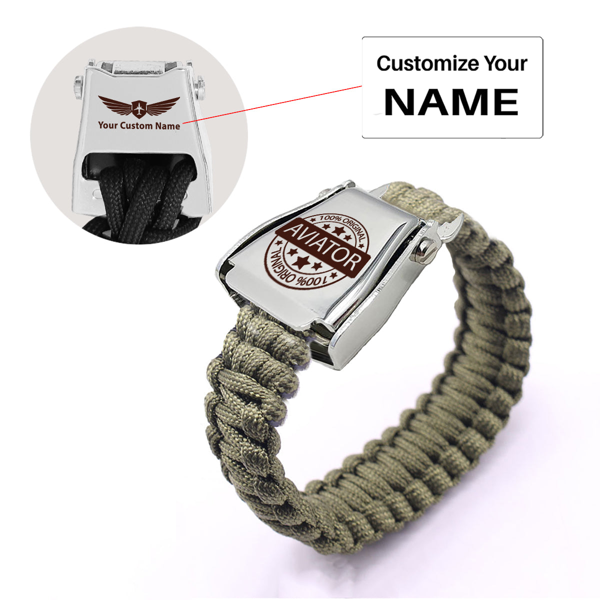 %100 Original Aviator Design Airplane Seat Belt Bracelet