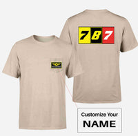 Thumbnail for Flat Colourful 787 Designed Pocket T-Shirts