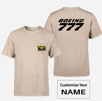 Thumbnail for Boeing 777 & Text Designed Pocket T-Shirts