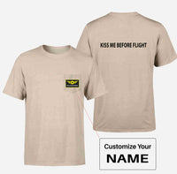 Thumbnail for KISS ME BEFORE FLIGHT Designed Pocket T-Shirts