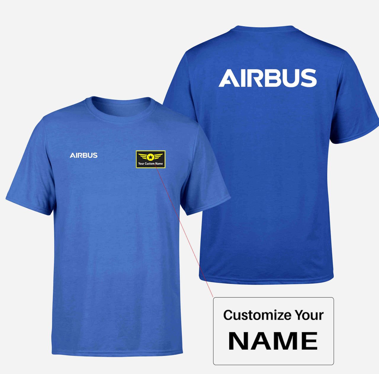 Airbus & Text Double-Side T-Shirts