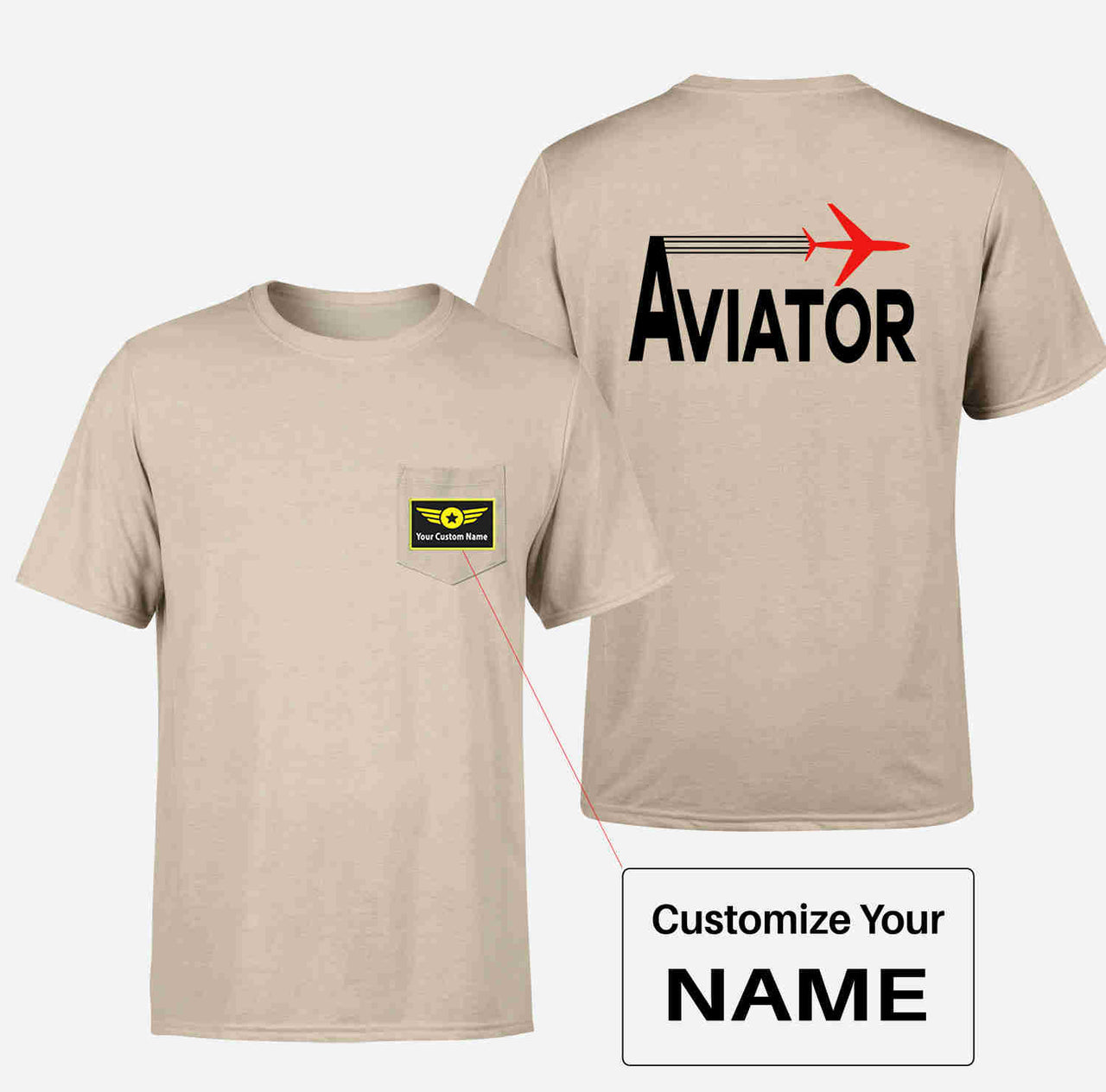 Aviator Designed Pocket T-Shirts