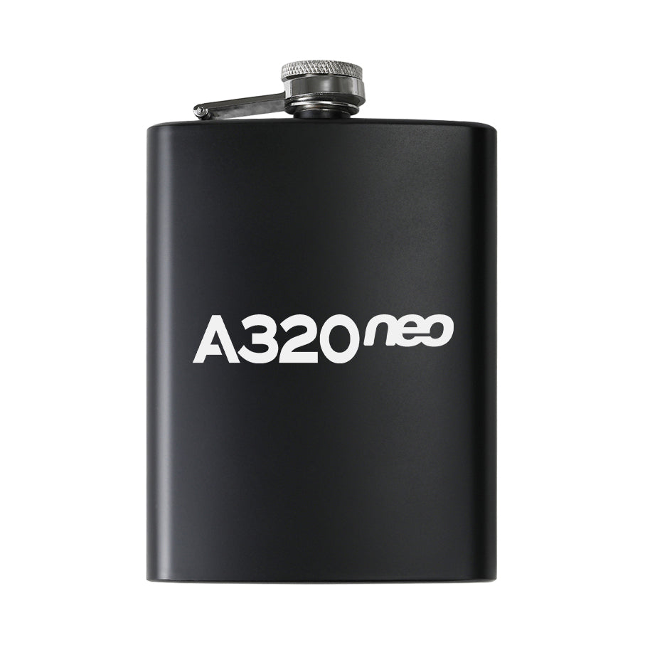 A320neo & Text Designed Stainless Steel Hip Flasks