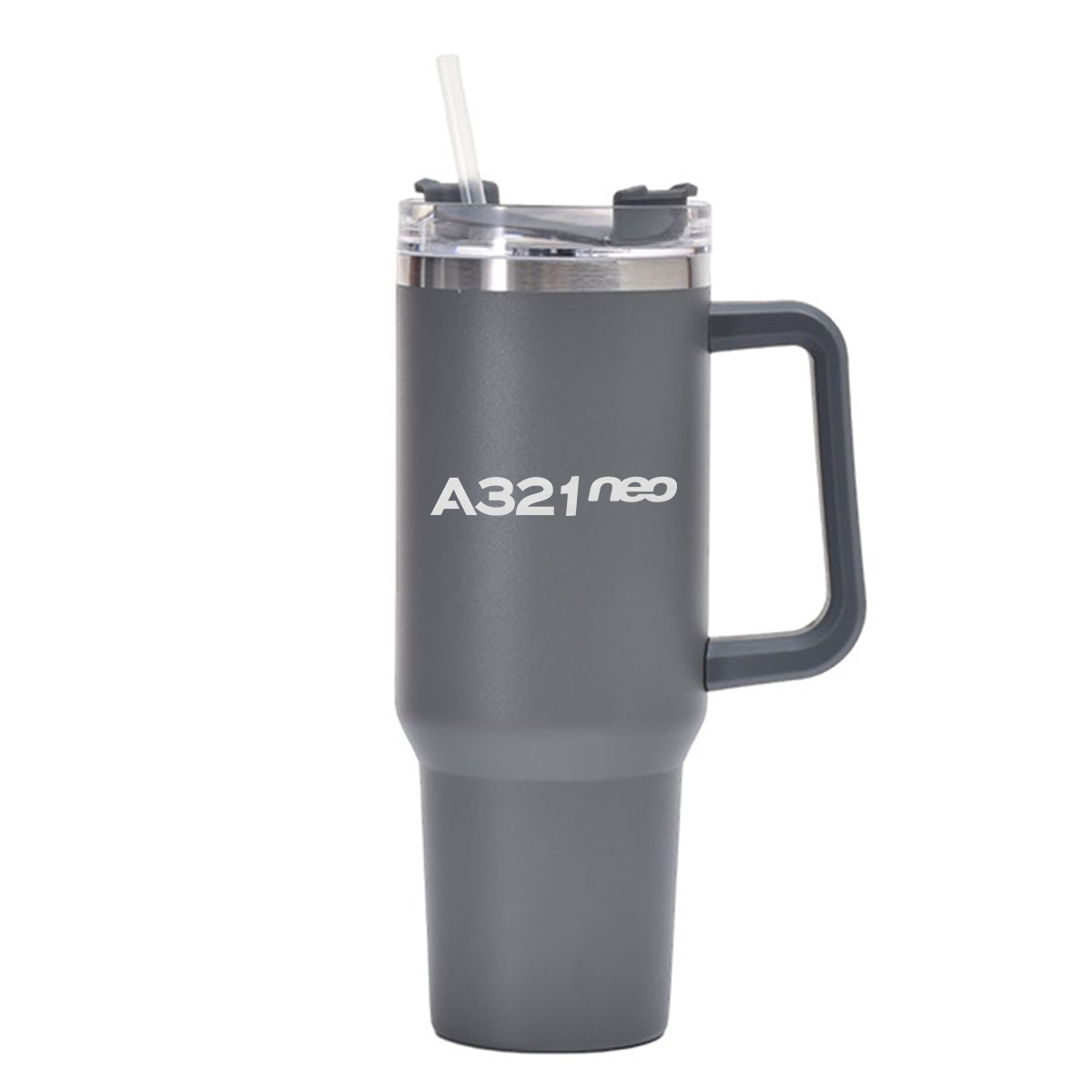 A321neo & Text Designed 40oz Stainless Steel Car Mug With Holder