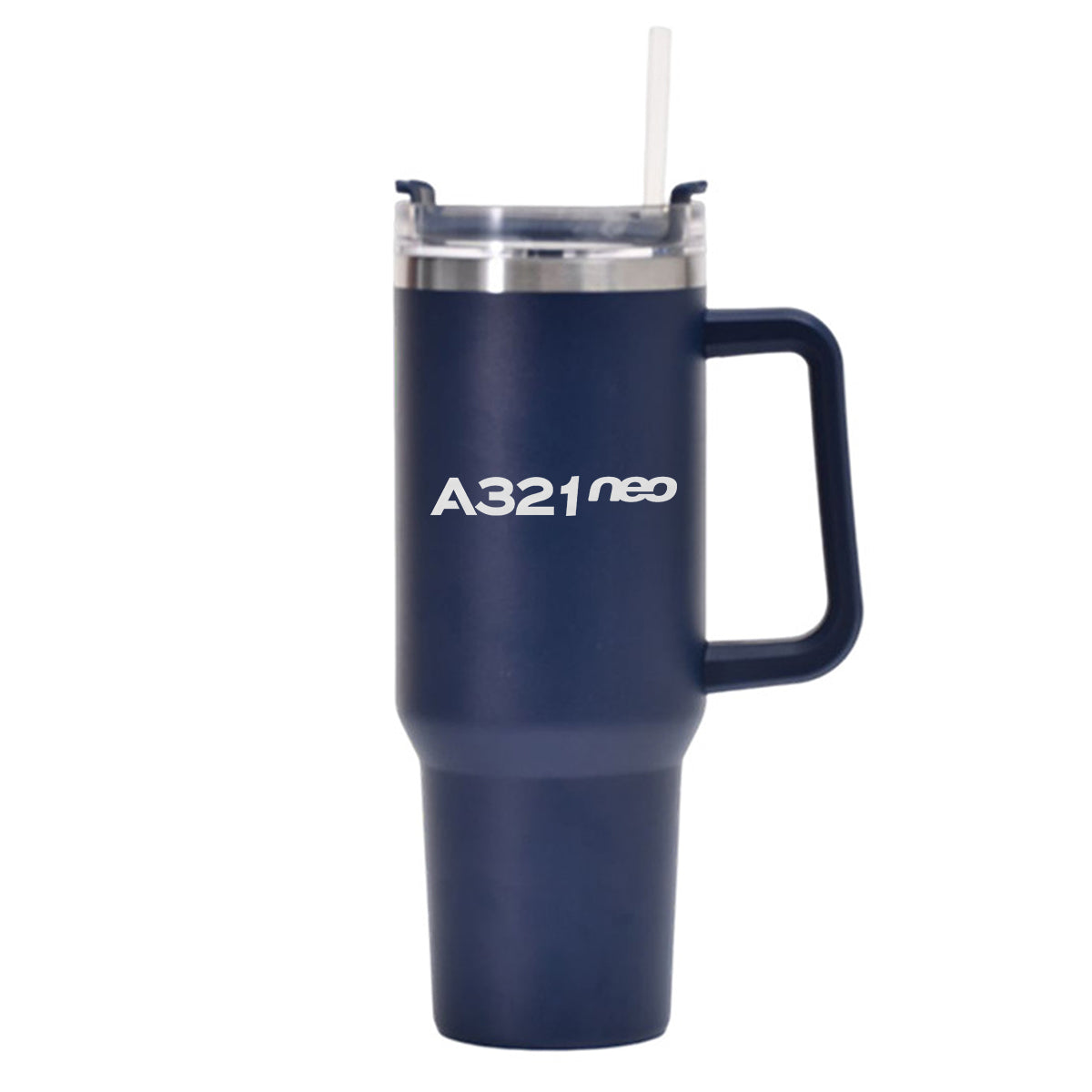 A321neo & Text Designed 40oz Stainless Steel Car Mug With Holder