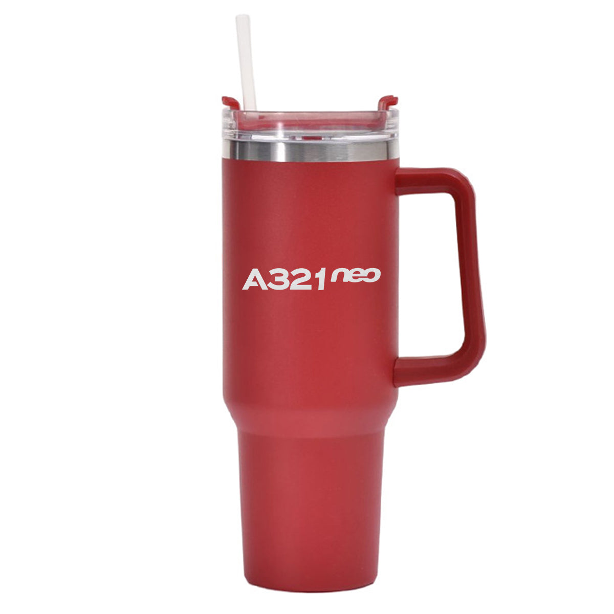 A321neo & Text Designed 40oz Stainless Steel Car Mug With Holder