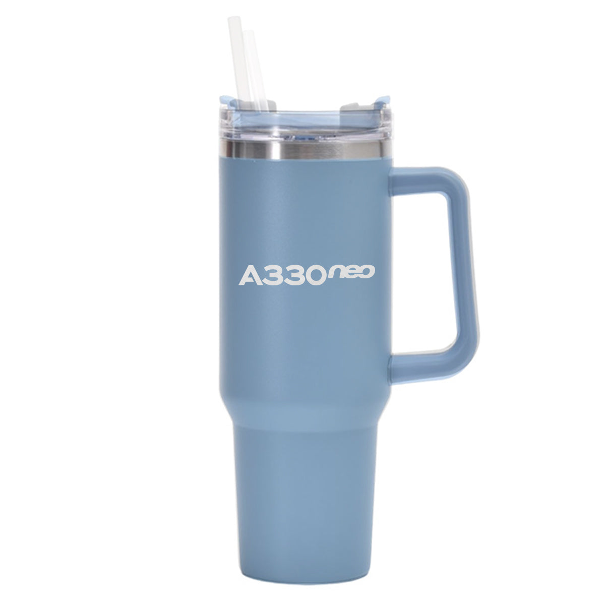 A330neo & Text Designed 40oz Stainless Steel Car Mug With Holder