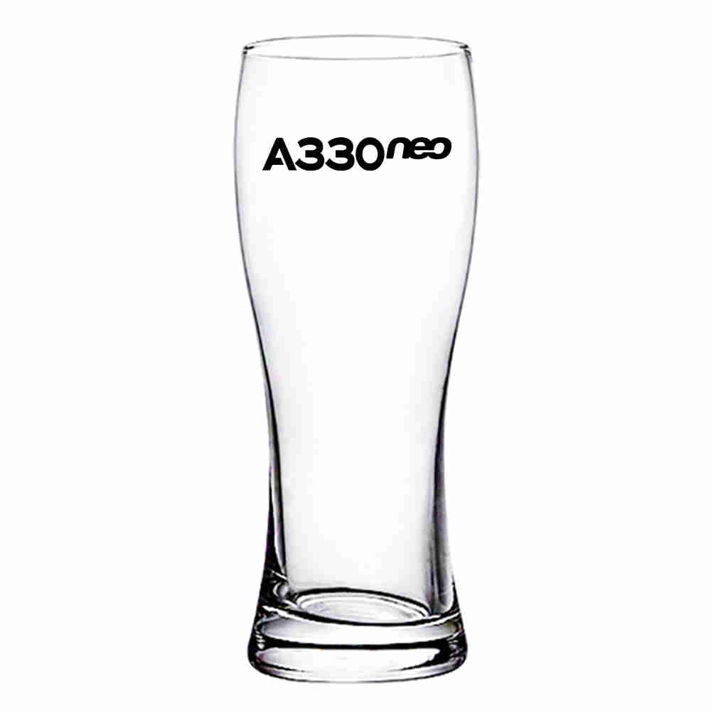 A330neo & Text Designed Pilsner Beer Glasses