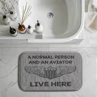 Thumbnail for A Normal Person and an AVIATOR Live Here Designed Bath Mats