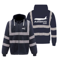 Thumbnail for Airbus A320 Printed Designed Reflective Zipped Hoodies