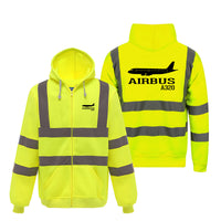 Thumbnail for Airbus A320 Printed Designed Reflective Zipped Hoodies
