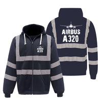 Thumbnail for Airbus A320 & Plane Designed Reflective Zipped Hoodies