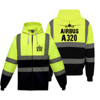 Thumbnail for Airbus A320 & Plane Designed Reflective Zipped Hoodies