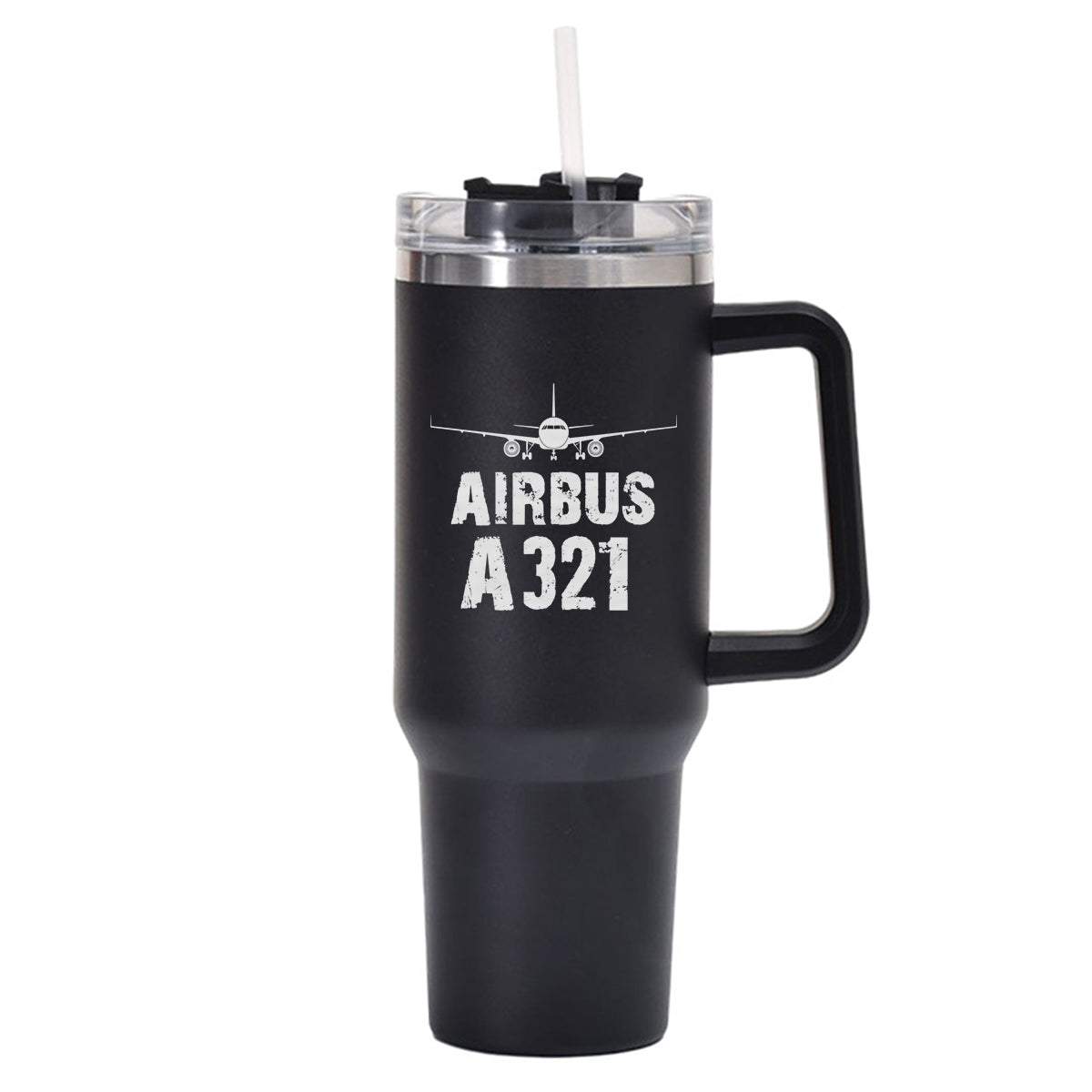 Airbus A321 & Plane Designed 40oz Stainless Steel Car Mug With Holder