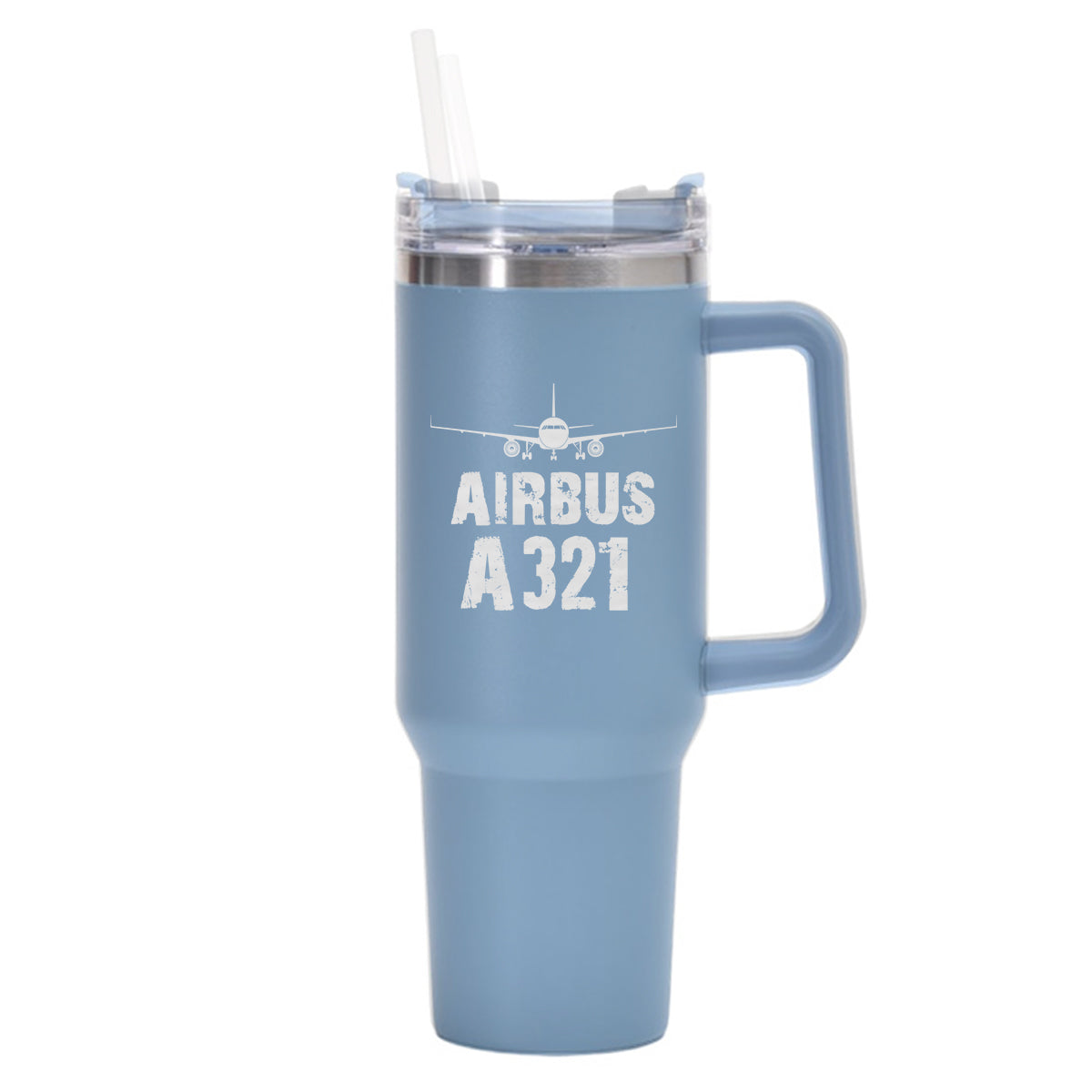 Airbus A321 & Plane Designed 40oz Stainless Steel Car Mug With Holder