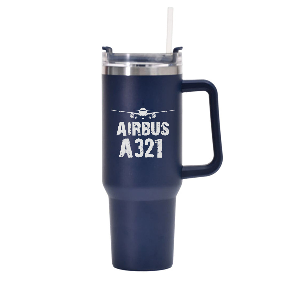 Airbus A321 & Plane Designed 40oz Stainless Steel Car Mug With Holder