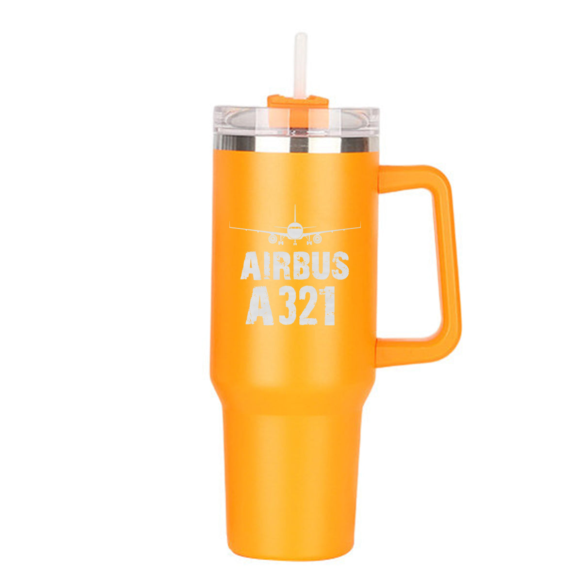 Airbus A321 & Plane Designed 40oz Stainless Steel Car Mug With Holder