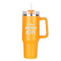 Thumbnail for Airbus A321 & Plane Designed 40oz Stainless Steel Car Mug With Holder