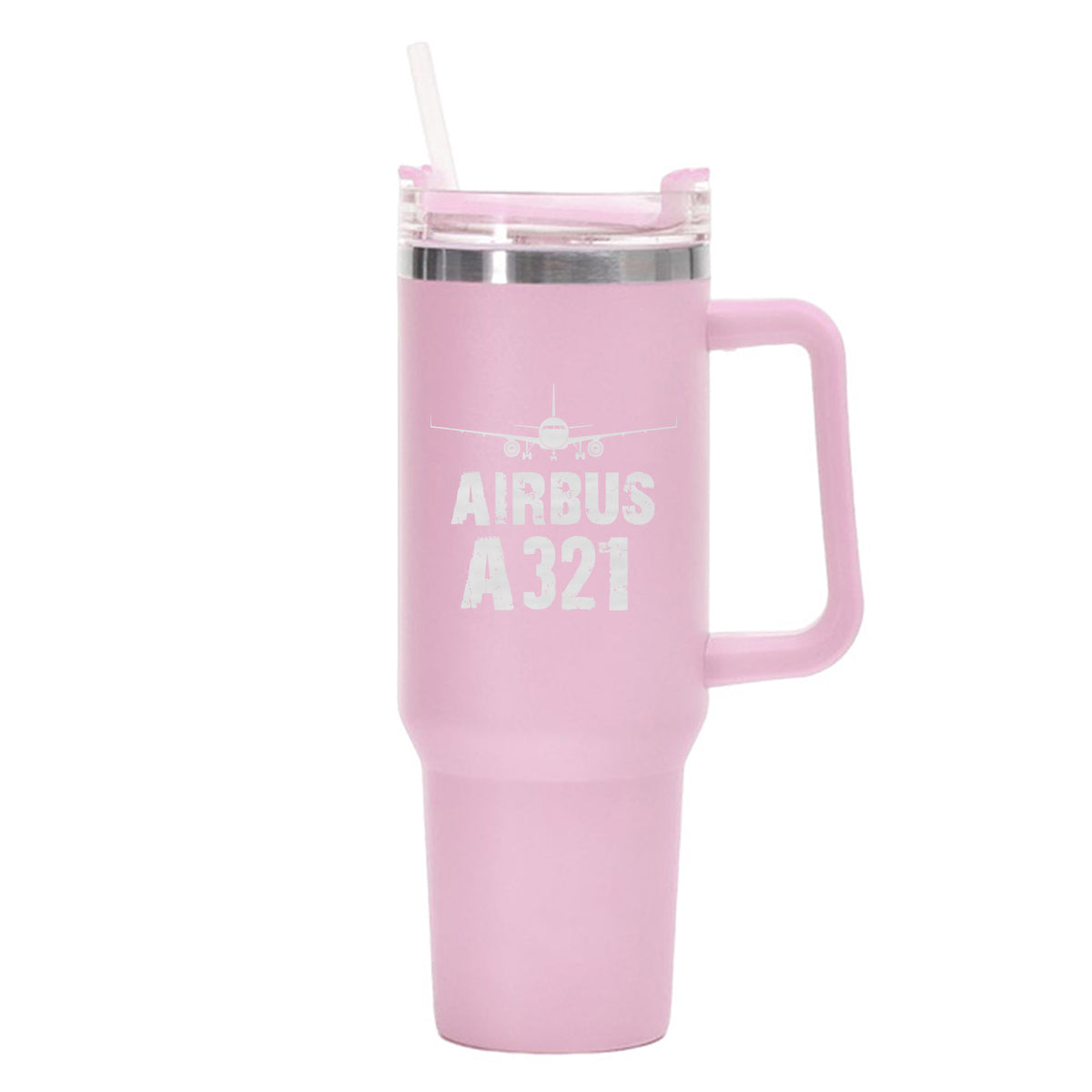 Airbus A321 & Plane Designed 40oz Stainless Steel Car Mug With Holder