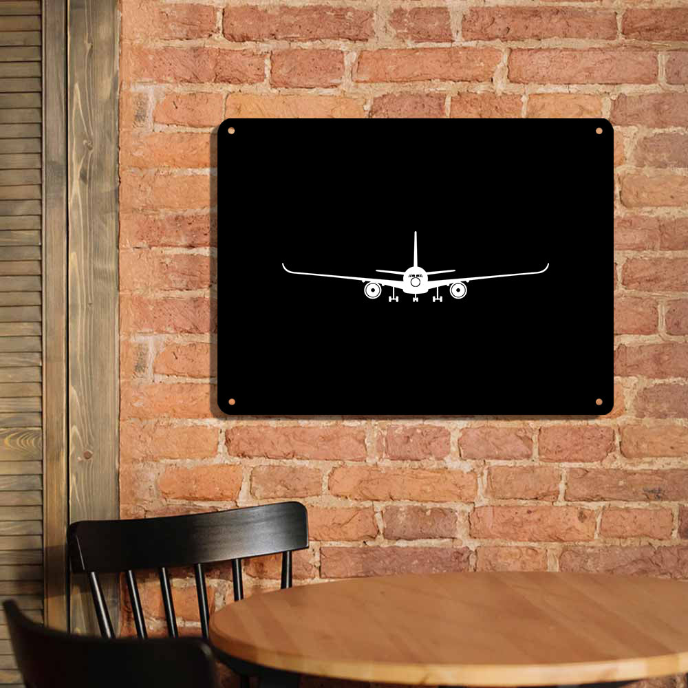 Airbus A350 Silhouette Printed Metal Sign