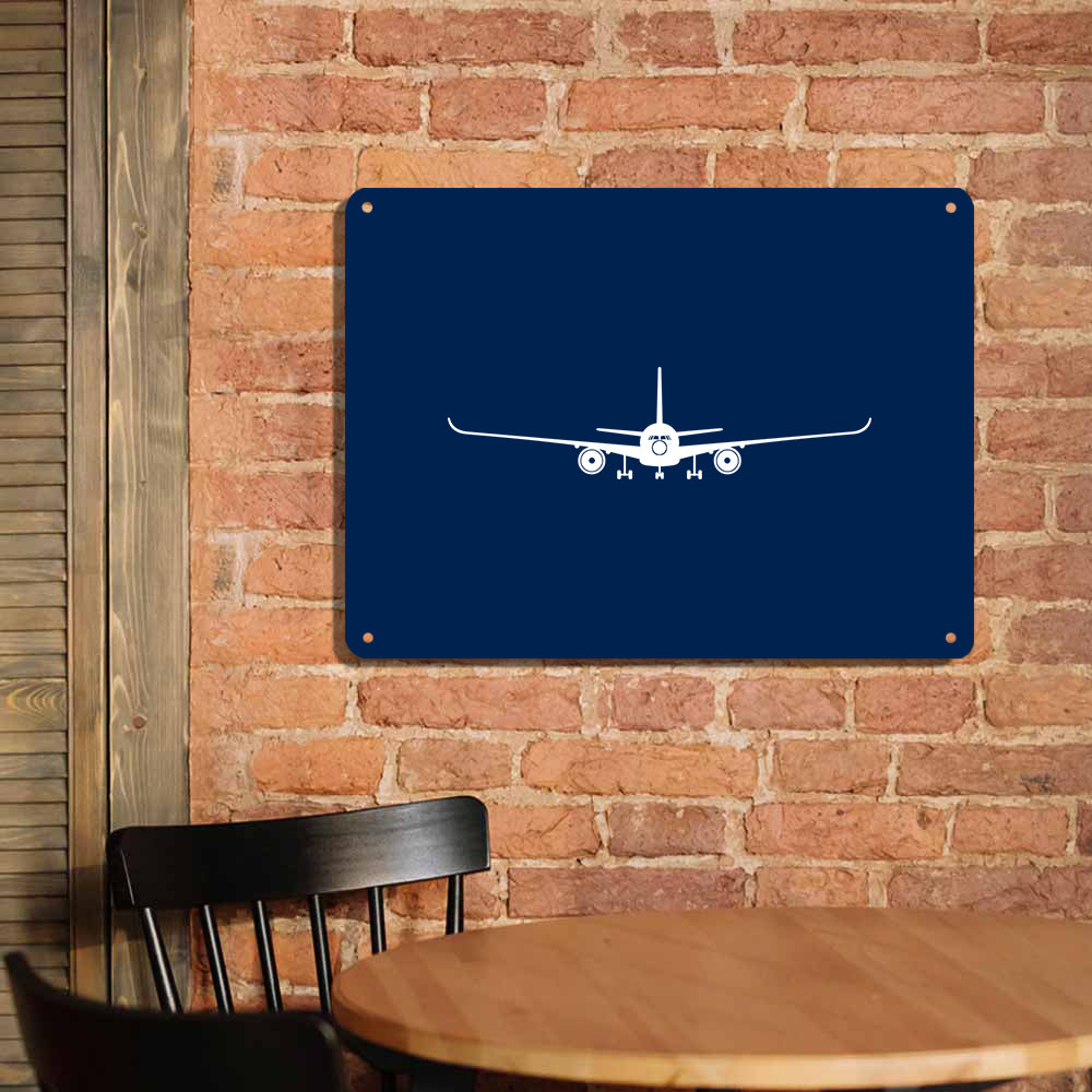 Airbus A350 Silhouette Printed Metal Sign