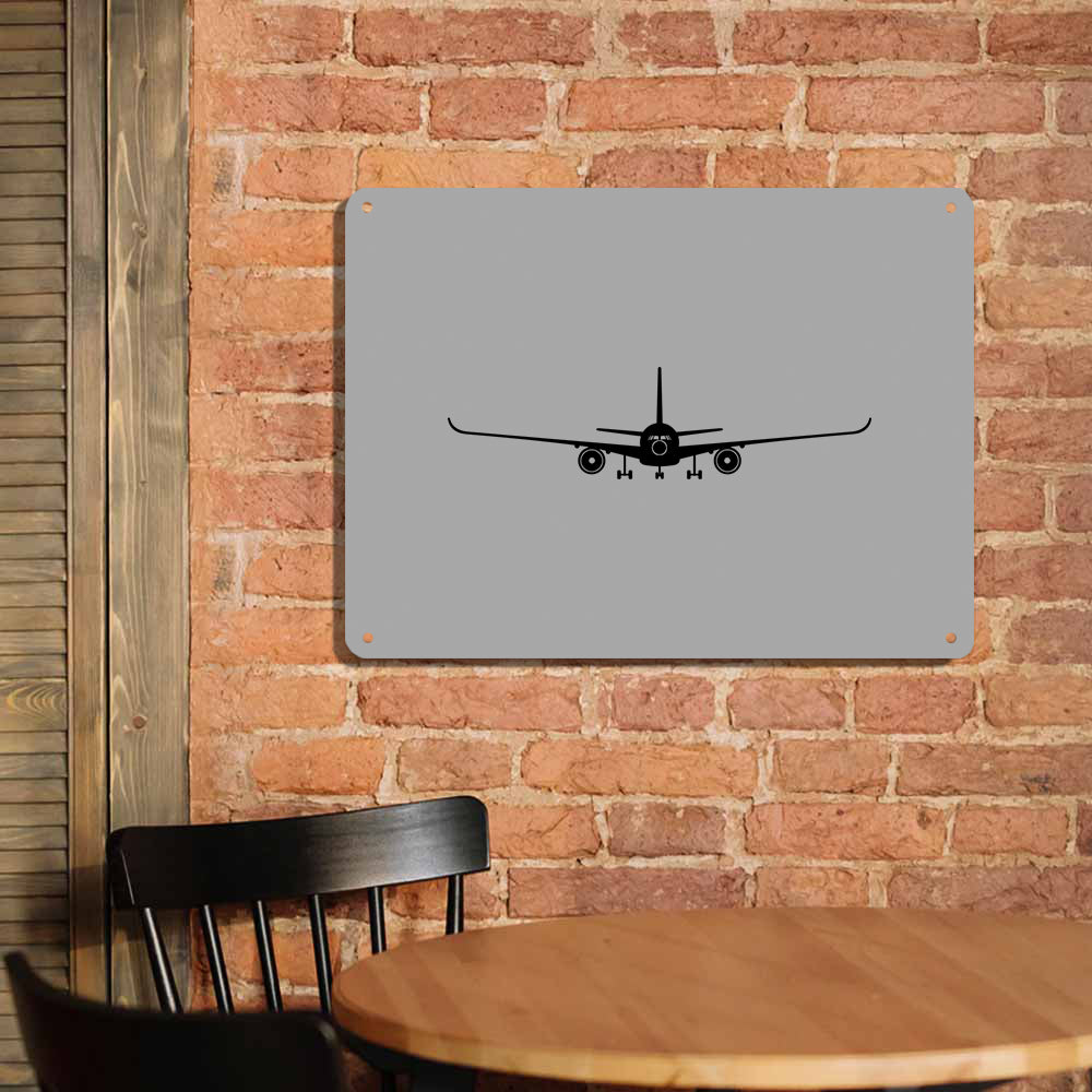 Airbus A350 Silhouette Printed Metal Sign