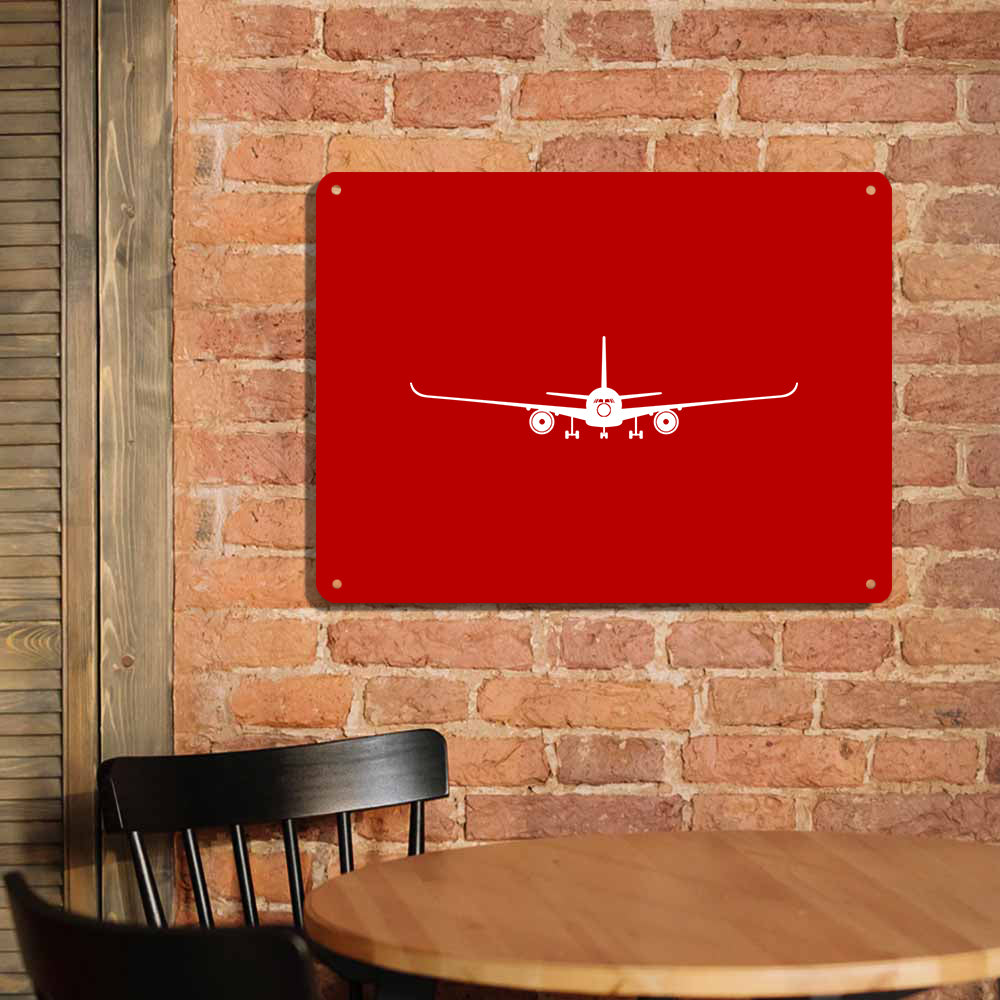 Airbus A350 Silhouette Printed Metal Sign