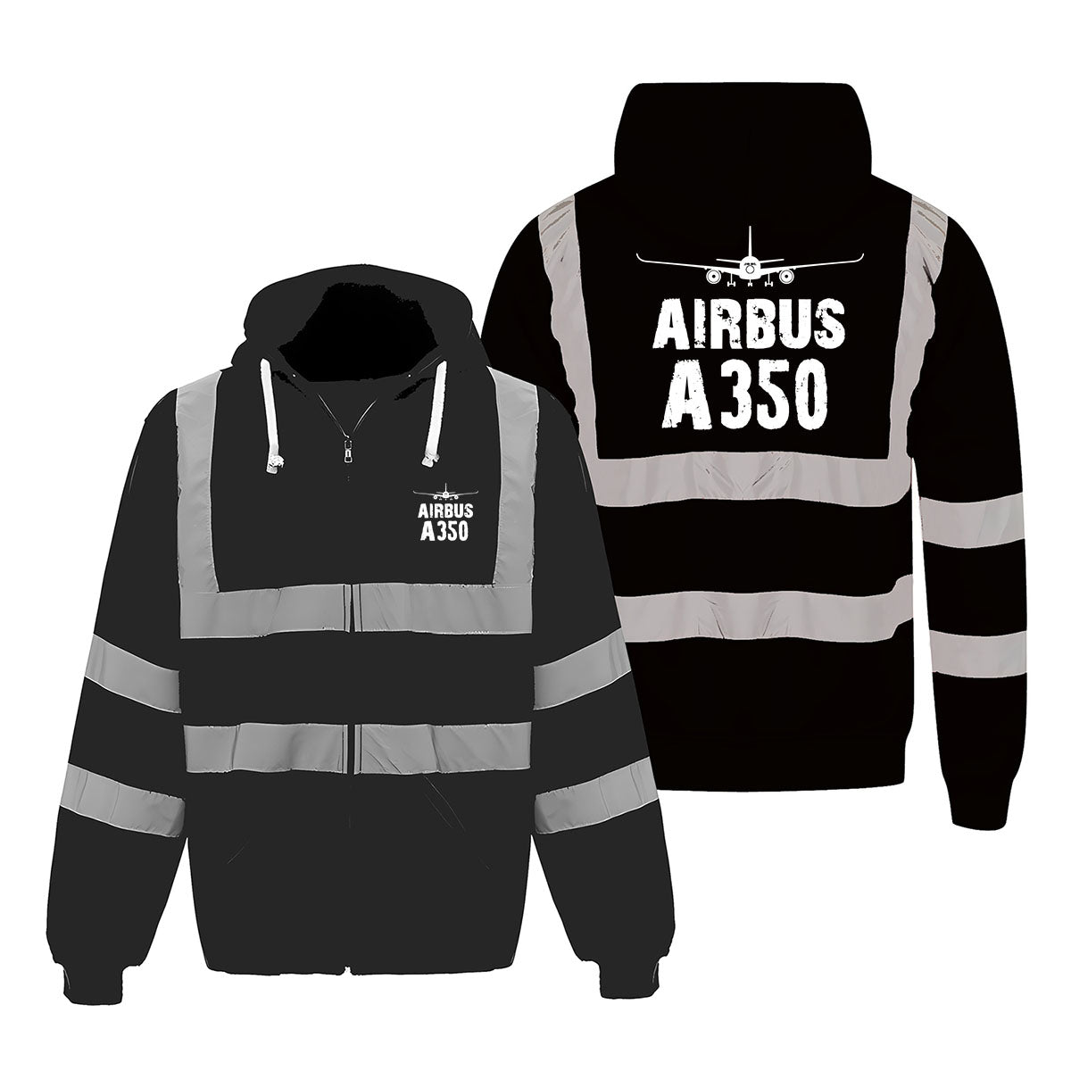 Airbus A350 & Plane Designed Reflective Zipped Hoodies