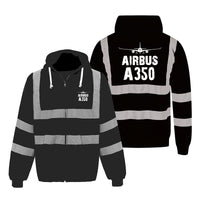 Thumbnail for Airbus A350 & Plane Designed Reflective Zipped Hoodies