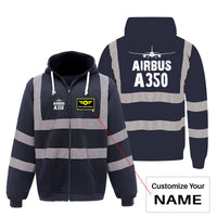 Thumbnail for Airbus A350 & Plane Designed Reflective Zipped Hoodies