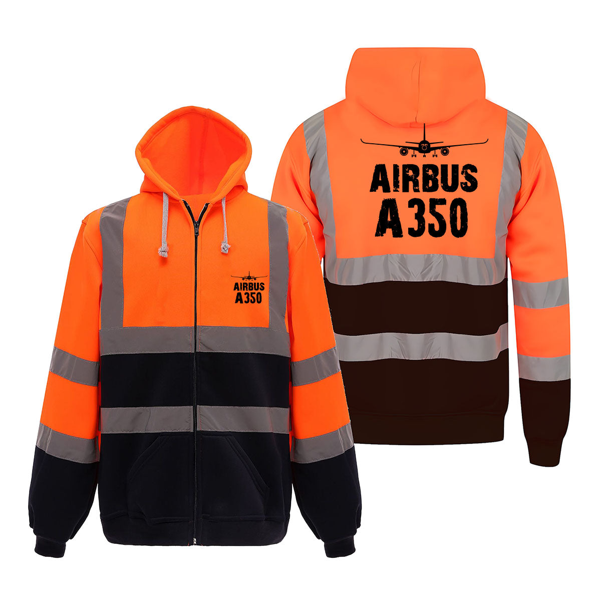 Airbus A350 & Plane Designed Reflective Zipped Hoodies