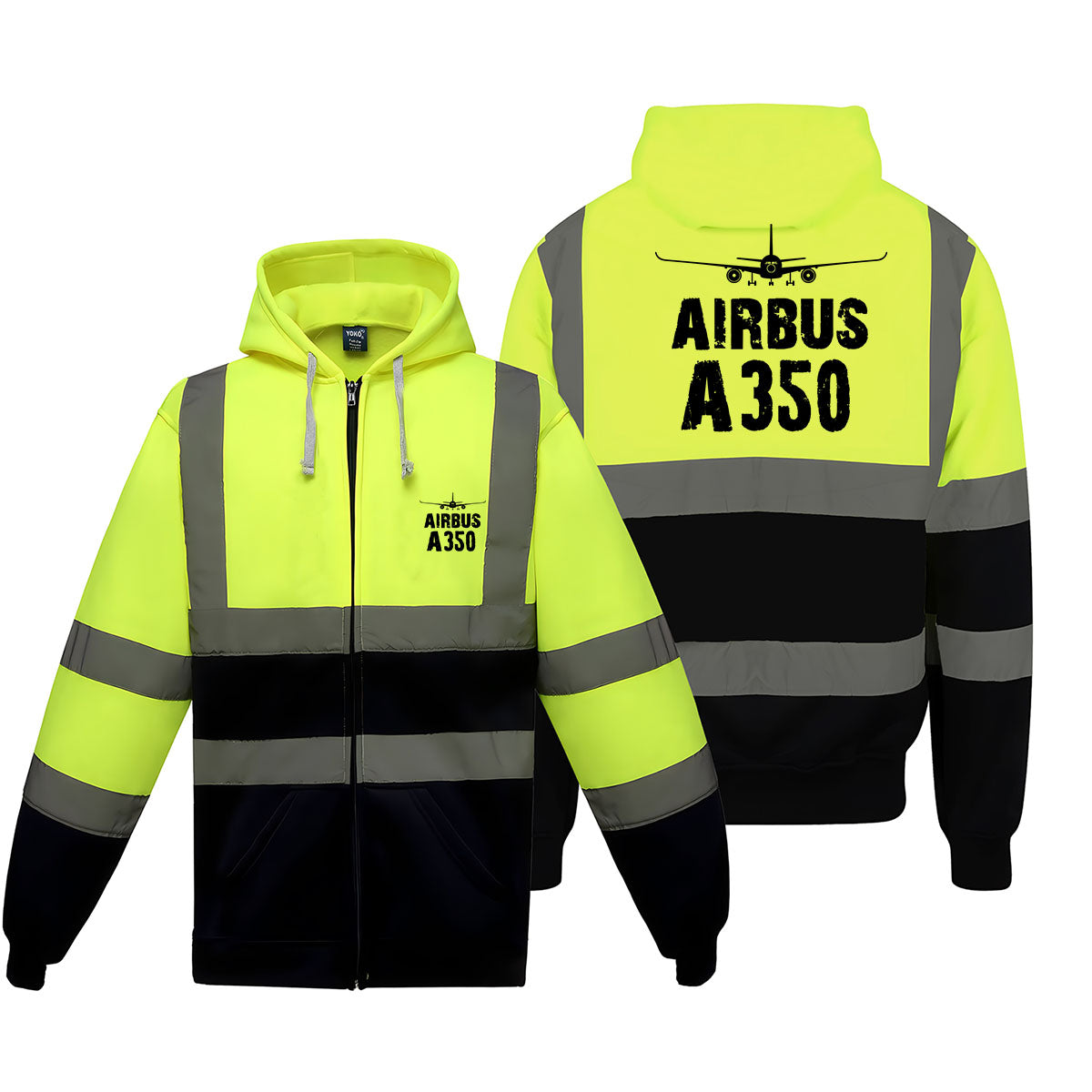 Airbus A350 & Plane Designed Reflective Zipped Hoodies