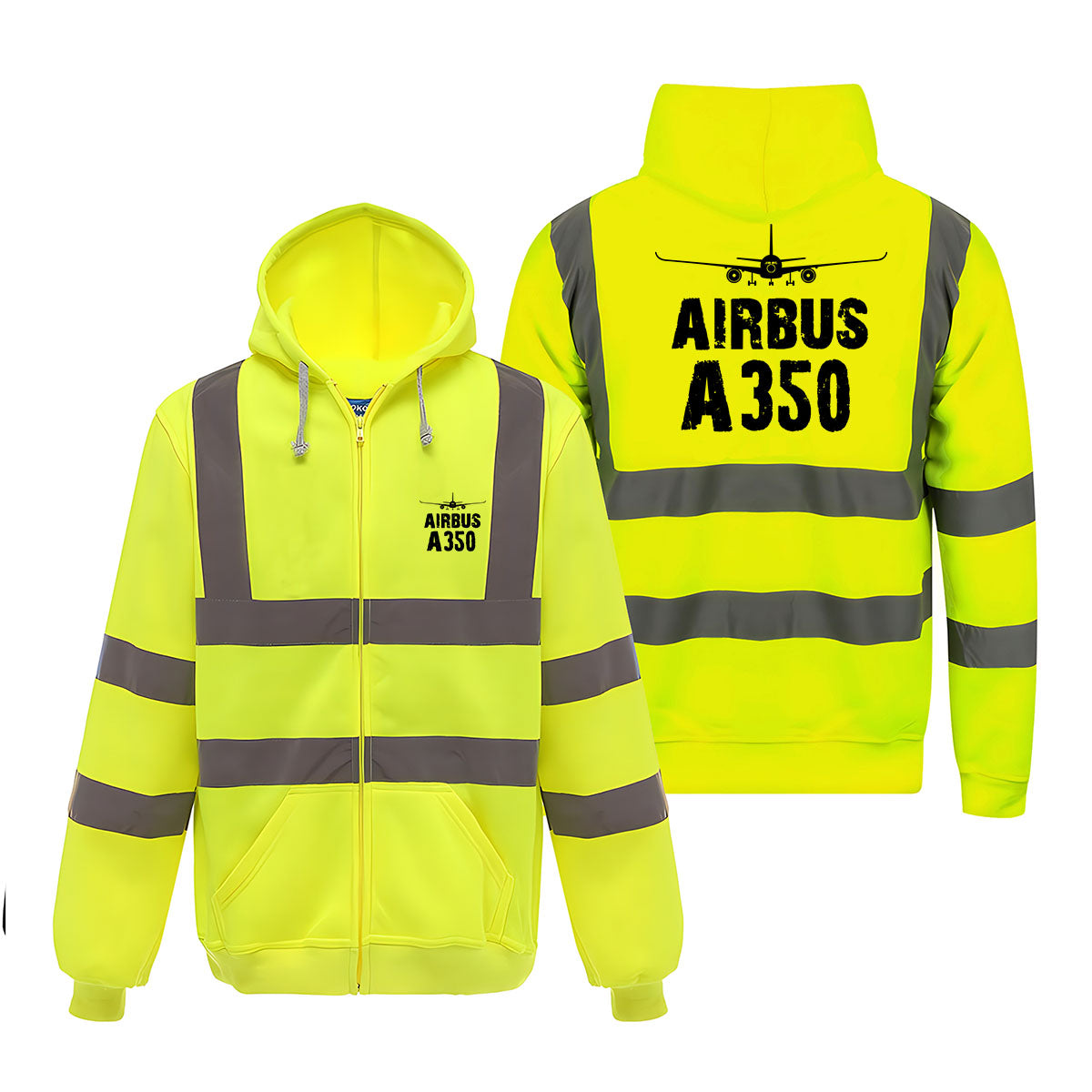 Airbus A350 & Plane Designed Reflective Zipped Hoodies