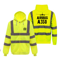 Thumbnail for Airbus A350 & Plane Designed Reflective Zipped Hoodies