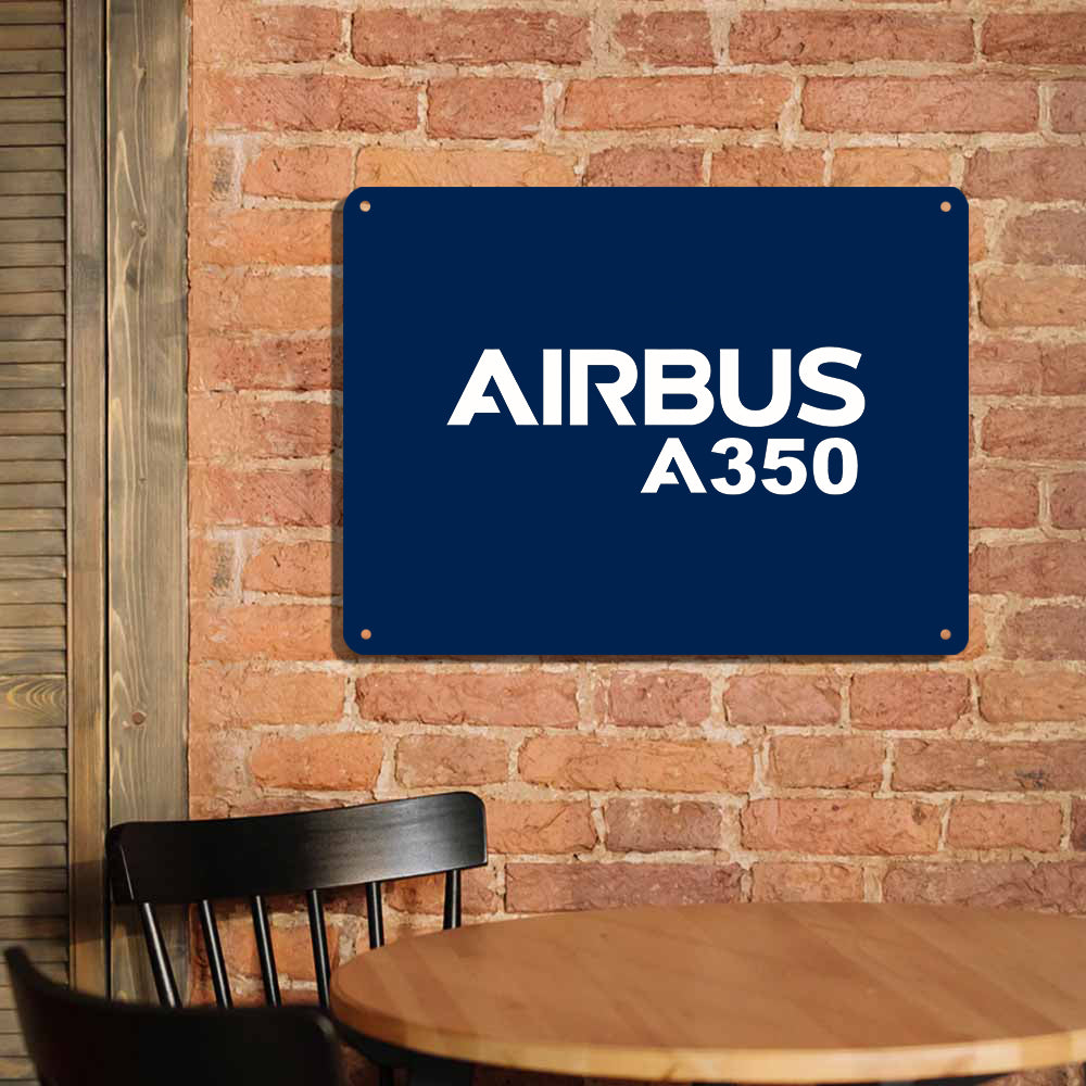 Airbus A350 & Text Printed Metal Sign