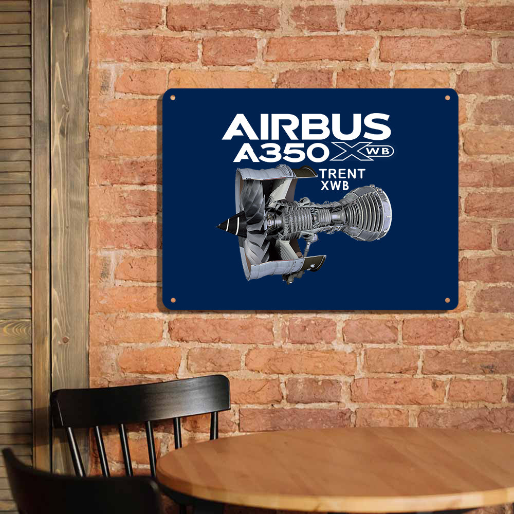 Airbus A350 & Trent Wxb Engine Printed Metal Sign