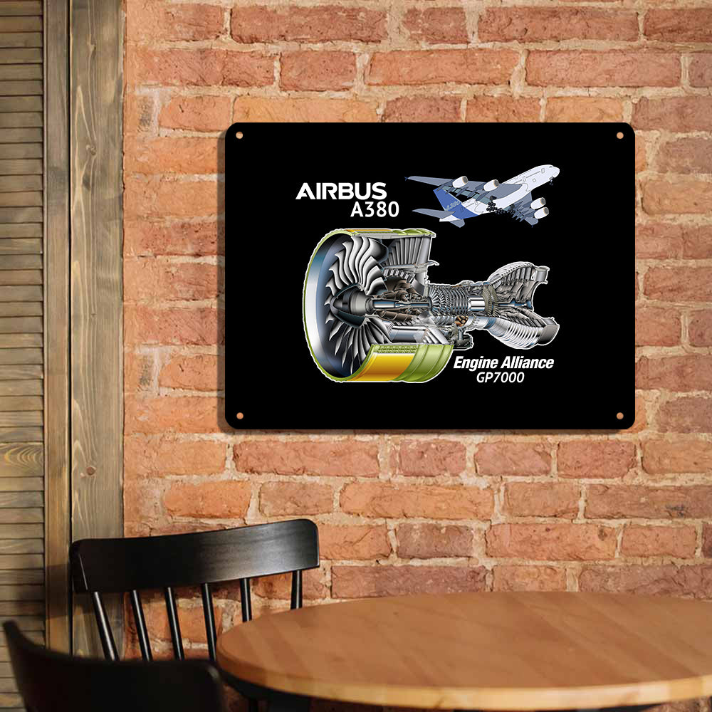 Airbus A380 & GP7000 Engine Printed Metal Sign