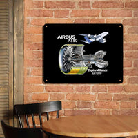 Thumbnail for Airbus A380 & GP7000 Engine Printed Metal Sign